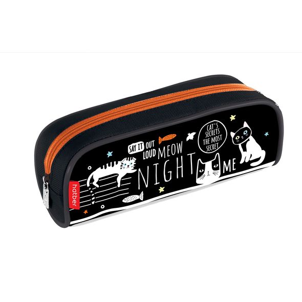 Пенал Hatber 210х80х40мм на молнии мягкий-Cat's life-  в индив.упак. , 